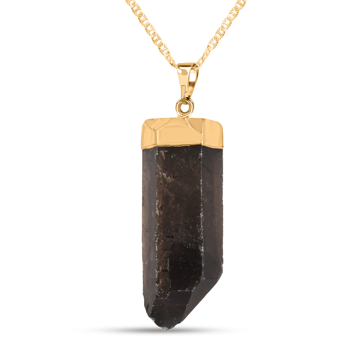 Rauchquarz Anhänger, goldfarben ca. 50.00 ct