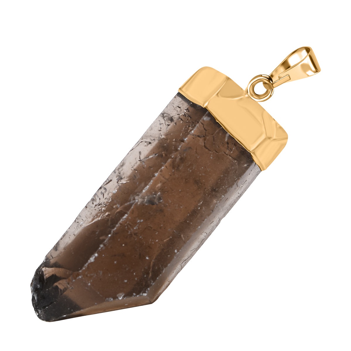 Rauchquarz Anhänger, goldfarben ca. 50.00 ct