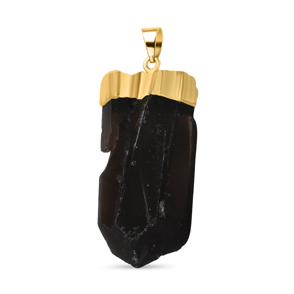 Rauchquarz Anhänger, goldfarben ca. 100.00 ct