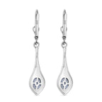 Aurora Mondstein Ohrringe, 925 Silber platiniert ca. 1.84 ct