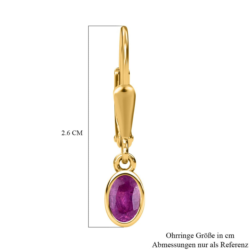 Ilakaka Rosa Saphir (Fissure gefüllt) Ohrringe, 925 Silber vergoldet, ca. 1.47 ct