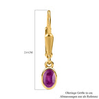 Ilakaka Rosa Saphir (Fissure gefüllt) Ohrringe, 925 Silber vergoldet, ca. 1.47 ct