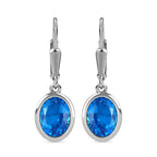 Karibik Quarz Ohrringe, 925 Silber platiniert, ca. 4.09 ct