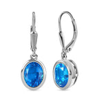 Karibik Quarz Ohrringe, 925 Silber platiniert, ca. 4.09 ct