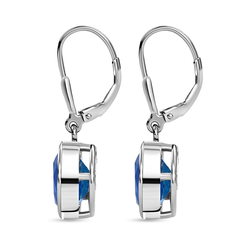 Karibik Quarz Ohrringe, 925 Silber platiniert, ca. 4.09 ct