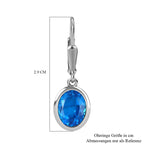 Karibik Quarz Ohrringe, 925 Silber platiniert, ca. 4.09 ct