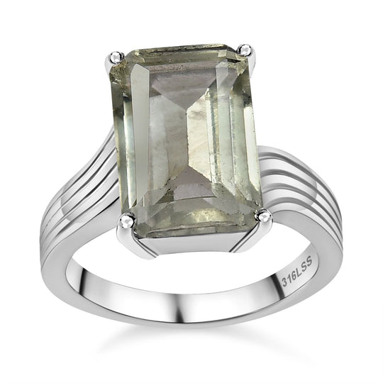 AAA Prasiolith Ring Edelstahl, , ca. 7.30 ct