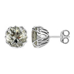 AAA Prasiolith Ohrringe, 925 Silber platiniert, ca. 5.18 ct