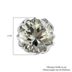 AAA Prasiolith Ohrringe, 925 Silber platiniert, ca. 5.18 ct