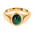 Kagem Sambischer Smaragd Ring, 925 Silber Gelbgold Vermeil (Größe 18.00) ca. 2.14 ct