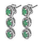 Kagem Sambischer Smaragd Ohrringe, 925 Silber platiniert ca. 0.82 ct