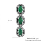 Kagem Sambischer Smaragd Ohrringe, 925 Silber platiniert ca. 0.82 ct