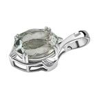 AAA Prasiolith Anhänger, 925 Silber platiniert, ca. 4.27 ct