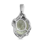 AAA Prasiolith Anhänger, 925 Silber platiniert, ca. 4.27 ct