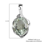 AAA Prasiolith Anhänger, 925 Silber platiniert, ca. 4.27 ct