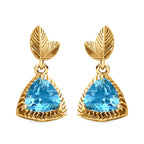 Schweizer Blautopas Ohrringe 925 Silber Gelbgold Vermeil ca. 2,68 ct.