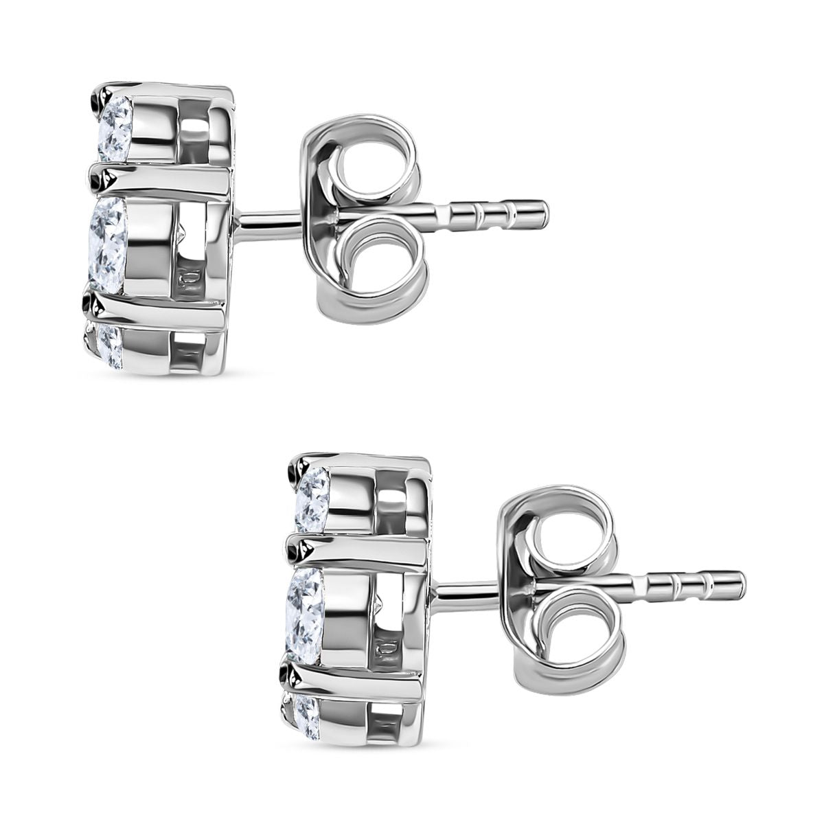LUSTRO STELLA -  AAA Zirkonia Ohrringe, 925 Silber platiniert, ca. 3.05 ct