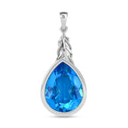 Karibik Quarz Anhänger, 925 Silber platiniert, ca. 16.24 ct