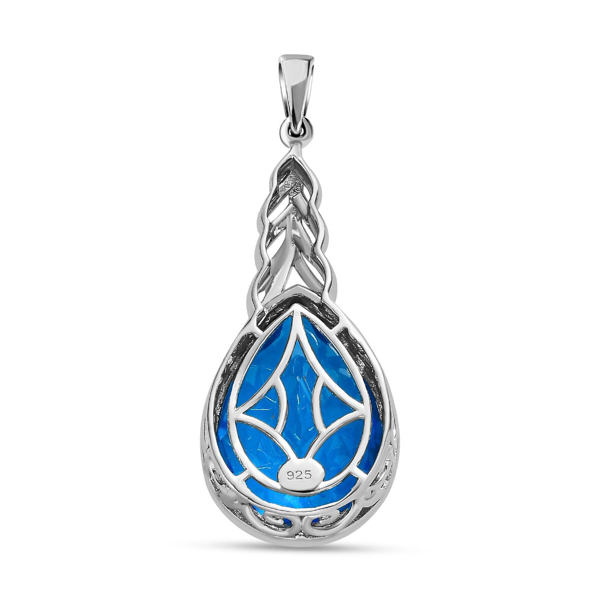 Karibik Quarz Anhänger, 925 Silber platiniert, ca. 16.24 ct