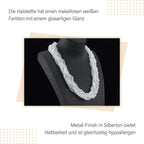 Weiße facettierte Glaskugel Strang Halskette ca. 45+5 cm