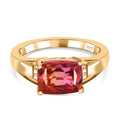 Sunset Triplett Quarz, Weißer Topas Ring 925 Silber vergoldet (Größe 17.00) ca. 2.54 ct
