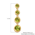 Natürliche Peridot Ohrringe 925 Silber vergoldet ca. 3.67 ct