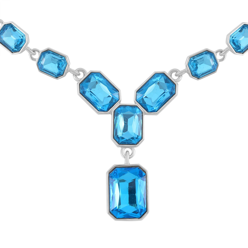 Blauer Kristall Halskette ca. 50 cm