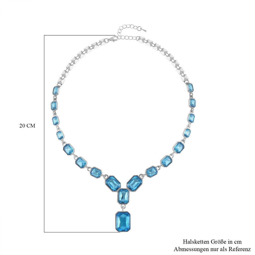 Blauer Kristall Halskette ca. 50 cm