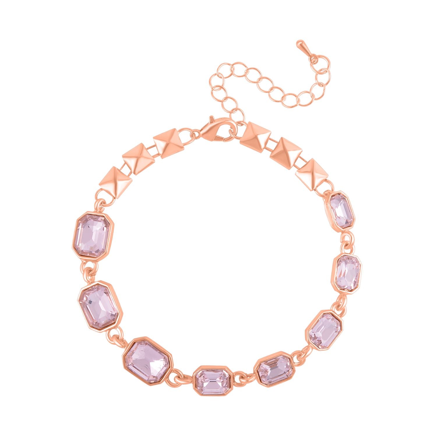 Rosa Kristall Armband, ca. 19 cm