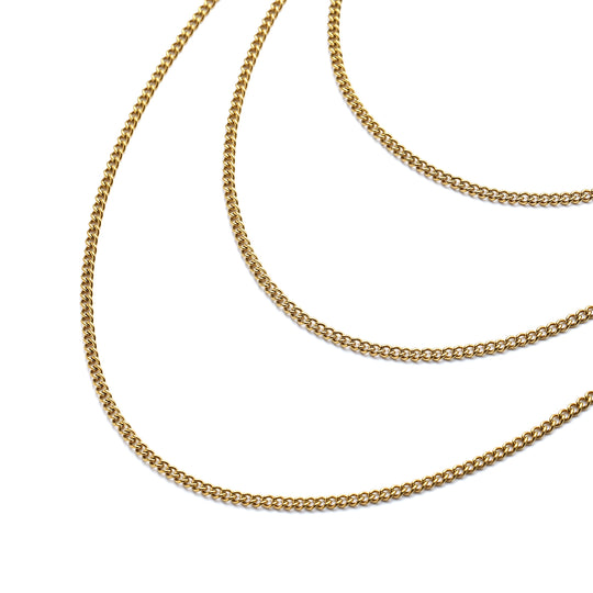 3-lagige Halskette, ca. 40.5 cm, 316L Edelstahl IP-Gold