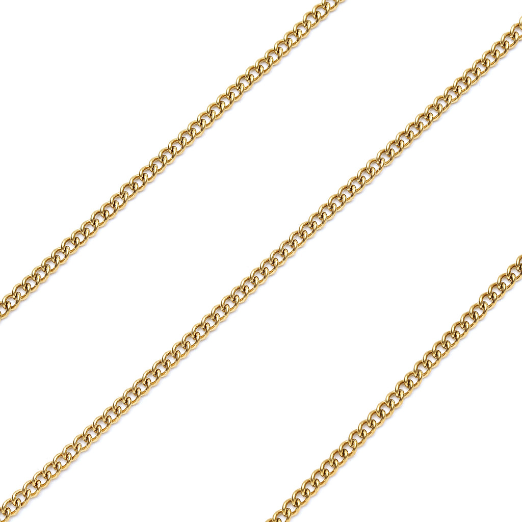 3-lagige Halskette, ca. 40.5 cm, 316L Edelstahl IP-Gold