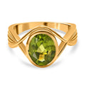 Natürlicher Peridot Ring, 925 Silber vergoldet, (Größe 17.00), ca. 2.50 ct