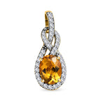 AAA Premium Brasilianischer Heliodor, Weißer Zirkon Anhänger 925 Silber Gelbgold Vermeil ca. 1.61 ct
