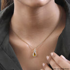 AAA Premium Brasilianischer Heliodor, Weißer Zirkon Anhänger 925 Silber Gelbgold Vermeil ca. 1.61 ct