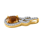 AAA Premium Brasilianischer Heliodor, Weißer Zirkon Anhänger 925 Silber Gelbgold Vermeil ca. 1.61 ct