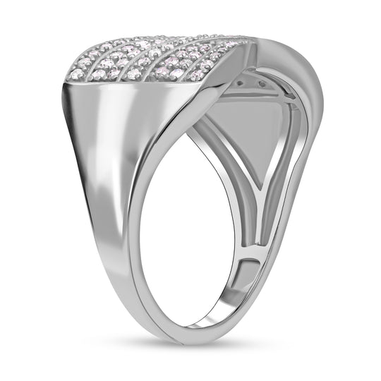 Weißer Diamant Ring, 925 Silber platiniert, (Größe 19.00), ca. 0.50 ct