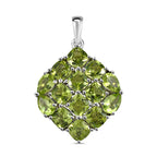 Natürlicher Peridot Anhänger, 925 Silber platiniert ca. 7.87 ct