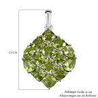 Natürlicher Peridot Anhänger, 925 Silber platiniert ca. 7.87 ct