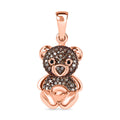 Natürlicher Champagner Diamant und Schwarzer Diamant, Anhänger 925 Silber Roségold Vermeil ca. 0.25 ct