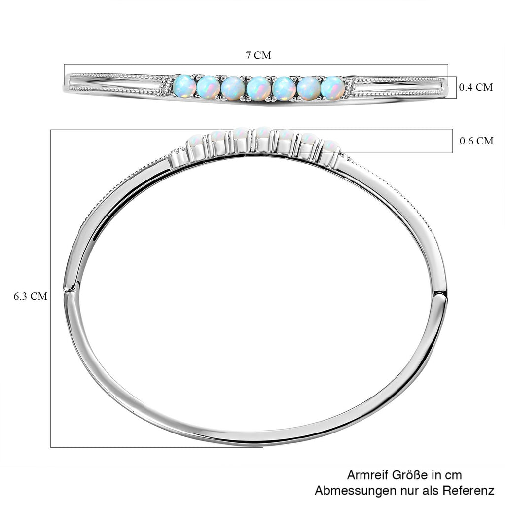 AA Natürlicher, äthiopischer Welo Opal Armreif, ca. 19 cm, Edelstahl, ca. 1.38 ct