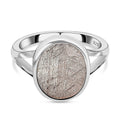 Muonionalusta Meteorit Ring, 925 Silber platiniert, (Größe 18.00) ca. 8.74 ct