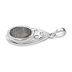 Meteorit, Weißer Zirkon Anhänger 925 Silber platiniert ca. 4.54 ct