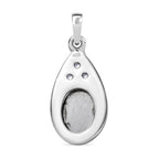 Meteorit, Weißer Zirkon Anhänger 925 Silber platiniert ca. 4.54 ct