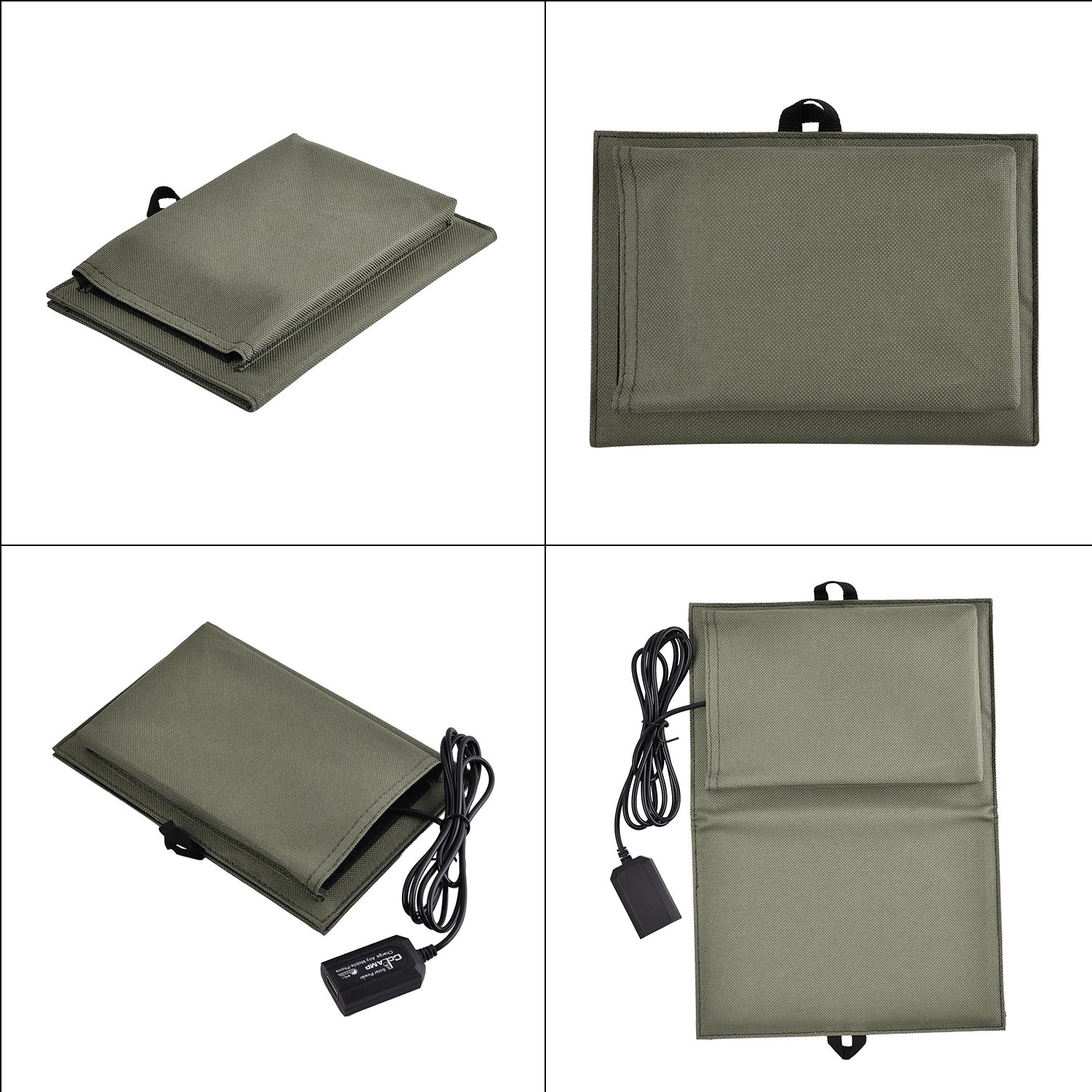 Tragbares Solarpanel, 7W, USB und Mehrfachanschlüsse, Wasserdichtes Etui, 15x20 cm