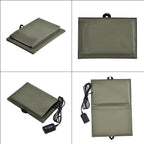 Tragbares Solarpanel, 7W, USB und Mehrfachanschlüsse, Wasserdichtes Etui, 15x20 cm