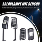 Solarlampe mit Sensor für den Außenbereich, 6x6.4x31cm, Schwarz