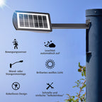 Solarlampe mit Sensor für den Außenbereich, 6x6.4x31cm, Schwarz
