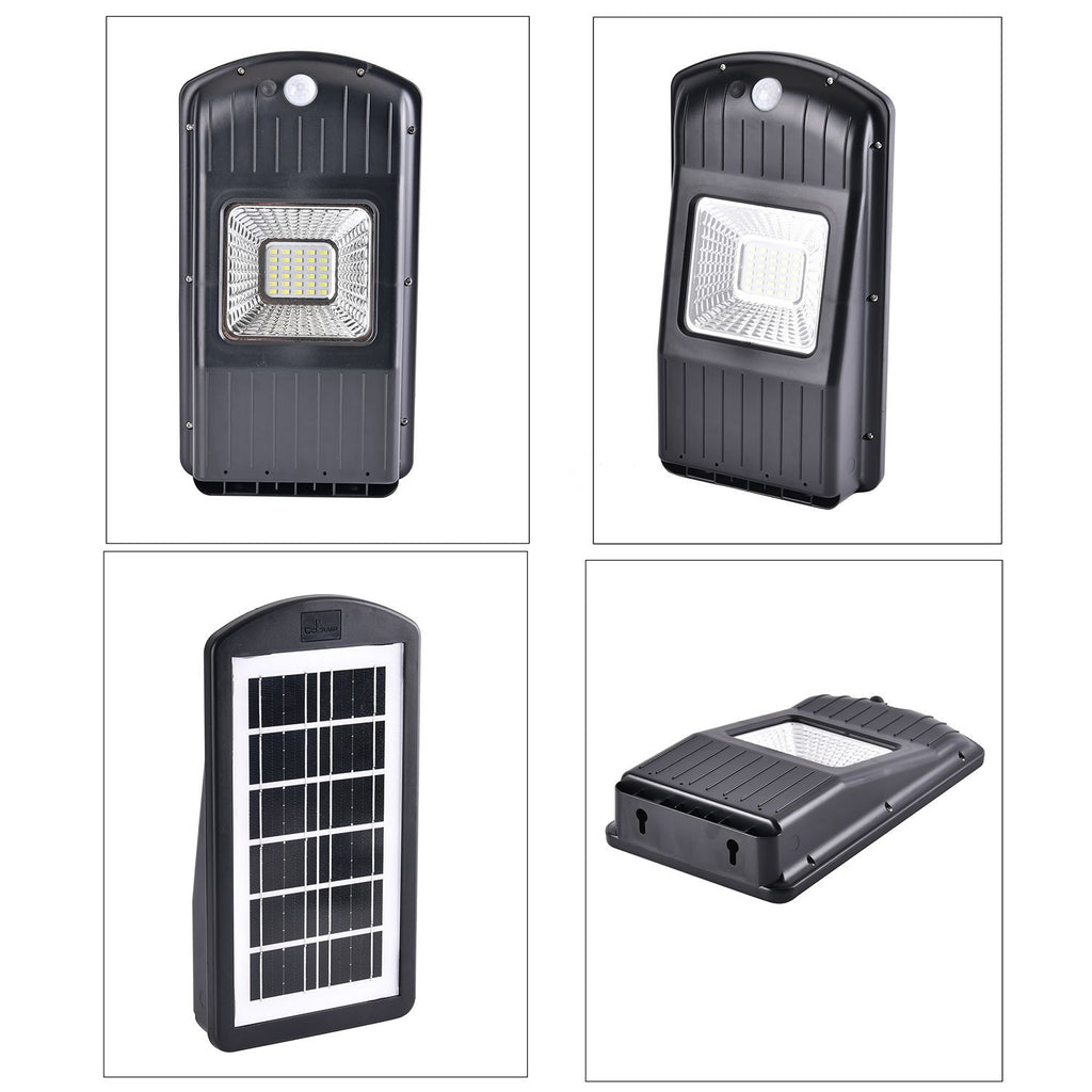 Solarlampe mit Sensor für den Außenbereich, 6x6.4x31cm, Schwarz