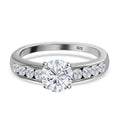 Moissanit Ring, 925 Silber platiniert, (Größe 17.00), ca. 1.29 ct