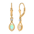 AA natürliche, äthiopische Welo Opal und Zirkon-Ohrringe - 0,60 ct.